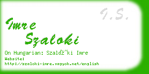 imre szaloki business card